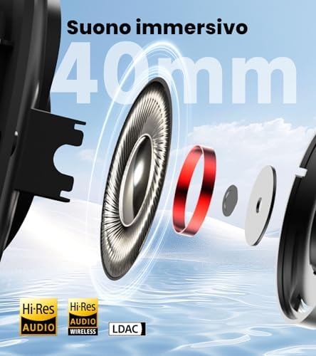 W80 Cuffie Over-Ear con LDAC & Hi-Res Wired & Wireless, Ivoire