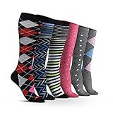 Women’s Compression Socks (6 Pack) – S/M – Multicolored - Graduated Muscle Support, Relief and Recovery. Great for Running, Medical, Athletic, Diabetic, Travel, Pregnancy, Nursing (8-15 mmHg)