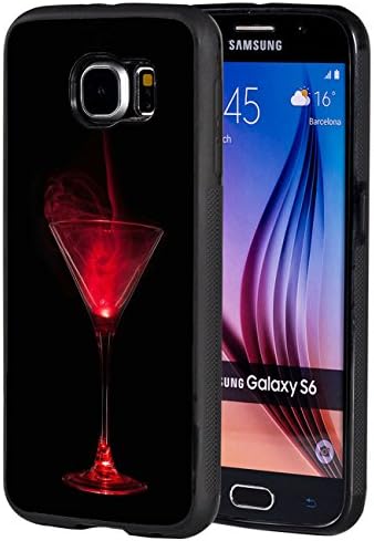 Galaxy S6 Case,Flytee Slim Anti-Scratch Shockproof Silicone TPU Back Protective Cover Case for Samsung Galaxy S6,Red Wine Glass Cocktail Beer Bottle