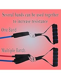 nh-shop4u mejores bandas de resistencia +   Con Bandas Elásticas para terapia física & Full   Entrenamiento   Bonus Bandas elástico para Yoga, Pilates, Entrenamiento & más   Bonus. muñeca banda y funda de transporte.