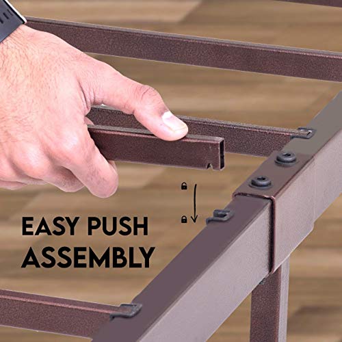 AMBEE21 Vintage Full Metal Bed Frame with Headboard and Footboard