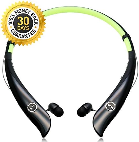Bluetooth Headset GZ-A10 by Gadgetzan - Wireless Stereo Headphones with Built-in Microphone and Magnetic Earbuds Storage, Neckband Design for Everyday Comfort, Compatible to All Smartphones(GREEN)
