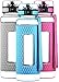 Swig Savvy Sports Water Bottle 32oz - 25oz - 16oz - with Silicone Sleeve. Fruit Infuser Water Bottle Filter and Leak Free Flip Top, EZ Open with One Click,Tritan Co-Polyester Plastic