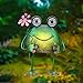 Solar Animal Lights, Metal Garden Art Frog Statue for Patio Garden Lawn Yard Flowerbed Decor