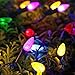RECESKY C3 Christmas String Lights with Built-in Timer - 50 LED 18ft Faceted Bulb Battery String Lights - Fairy Lighting for Garden Bedroom House Wreath Xmas Christmas Tree Decorations - Multi Color