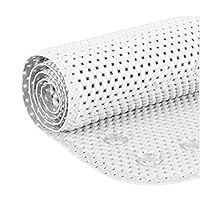 Deluxe Non Slip Shower Bath tub Soft Foam Rug, Mildew Resistant, Antibacterial, BPA, Latex, Phthalate Free, Bathtub Mat with Drain Holes, Suction Cups - White