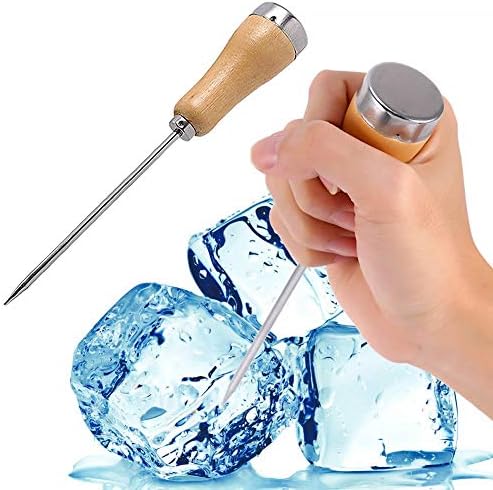 TRYAH 2 Pack Ice Picks Stainless Steel with Wooden Handle for Kitchen Restaurant Bar Home