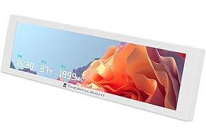 Thermalright Trofeo Vision 9.16 LCD White, 9.16-inch Full-Color LCD Magnetic Display Screen, 1920x480 Resolution, Easy to Install,Master CPU/GPU Temperature(White)