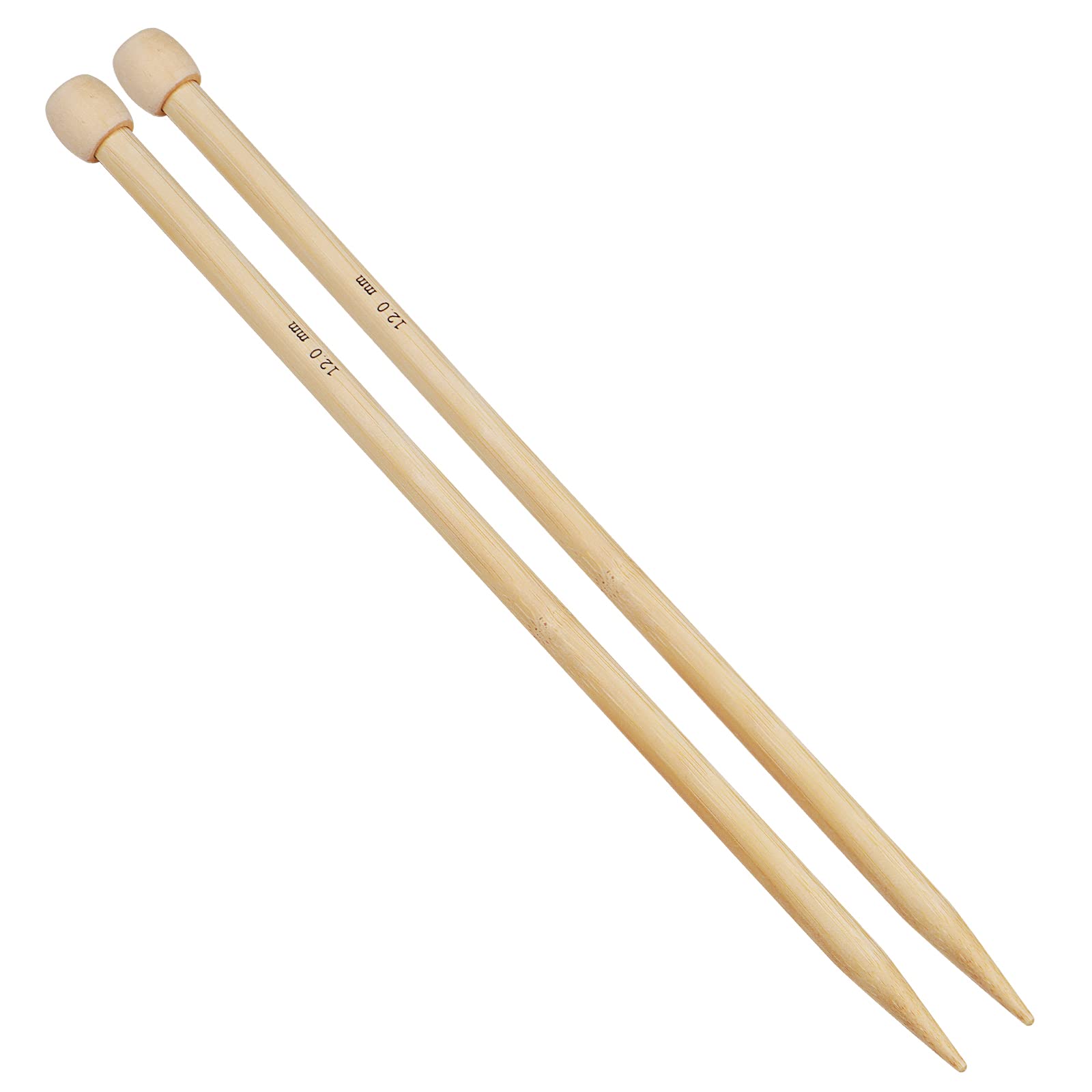 Coopay Bamboo Knitting Needles 12.0mm x 35cm, Warm Wooden Knitting Needles for Arthritic Hands, Knitting Pins Beginners Professional Knitters, Long Needles for Jumpers Blankets Large Projects