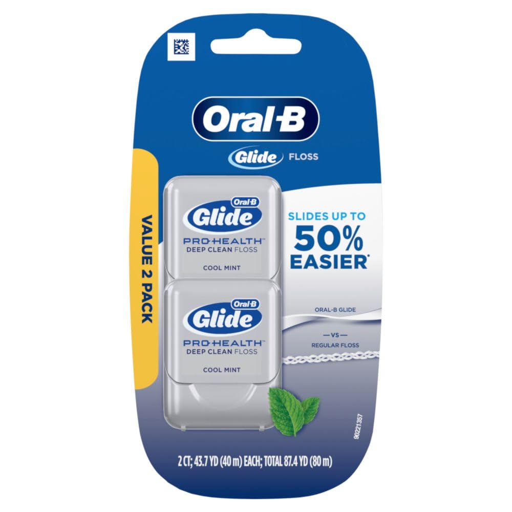 Photo 1 of Oral-B Glide Pro-Health Deep Clean Dental Floss, Cool Mint, 40 M, Pack of 2