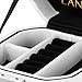LANGRIA Embossed Faux Leather Jewelry Box, Octagonal Shape with Built-in Mirror, Lockable, Compact Size, Makeup and Accessories Storage Organizer Case (White)