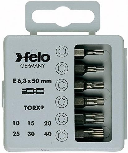 Felo 0715731419 Set Of 6 Torx Bits 2-Inch Length Sizes T10-T40 036 Series