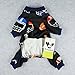 Fitwarm Football Dog Pajamas Pet Clothes PJS Jumpsuit Black Medium