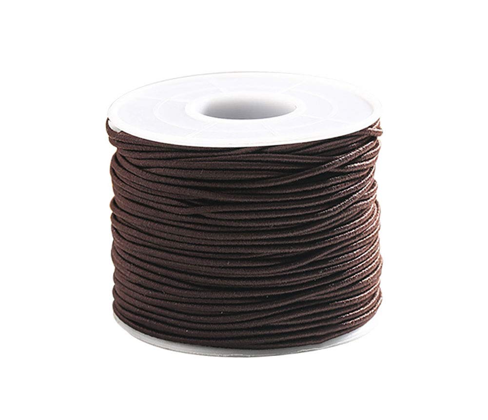 Fodattm 0.8mm 100M Stretch Elastic Cord String Rope Beading Threads Prayer Beads Elastic Thread for DIY Jewelry Making 1 Roll (Coffee)