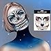 Leoars Full Face Gems Jewels, Halloween Temporary Face Tattoos, Rhinestone Face Jewels Tattoo Stickers, Crystals Body Gems Stick on Face for Festival Rave Party Outfit