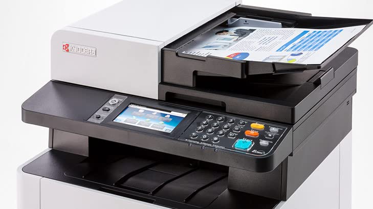 KYOCERA ECOSYS M5526cdw All-in-One Color Laser Printer (Print/Copy/Scan/Fax), 27 ppm, Up to Fine 1200 dpi, Gigabit Ethernet, Wireless & Wi-Fi Direct, Standard Duplex, 4.3in Touchscreen Panel, 512 MB