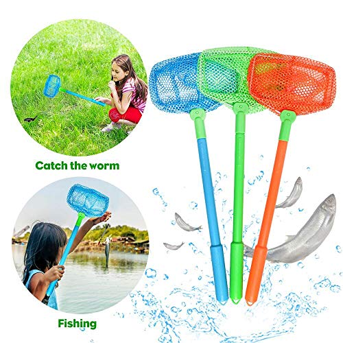 Fishing Net, TSYAN 3 Pack Bug Net Catching Crab Insect Nets Beach Toys