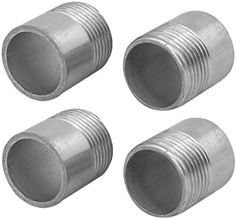 DealMux DN20 3/4BSP Male Thread 304 Stainless Steel Weld Coupling Straight Adapter 4pcs
