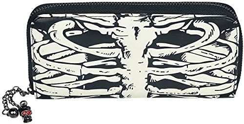 Banned Glow in the Dark Gothic Ribcage Skeleton Ladies Wallet Black