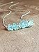 Raw Light Blue Dainty Aquamarine Necklace 16 Inch Sterling Silver Chain March Birthstone Jewelry