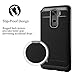 LG Stylo 2 Plus Case, ATUS - Slim Dual Layers [ Shockproof ] Textured Pattern Grip Cover with Tempered Glass (Black)