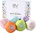 Earth Vibes Bath Bombs Gift Set - USA Made XXL Natural Bath Fizzies Infused with Essential Oils - Moisturizes Dry Skin, Organic Olive Oil, Coconut Oil, Epsom Salt - Women Men Kids - 6 x 5oz