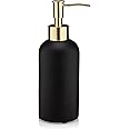 Essentra Home Matte Black Liquid Soap Dispenser with Gold Pump for Bathroom, Bedroom or Kitchen. Great for Hand Lotions and Essential Oils. 10 Fluid Ounce - Matte Black Collection.