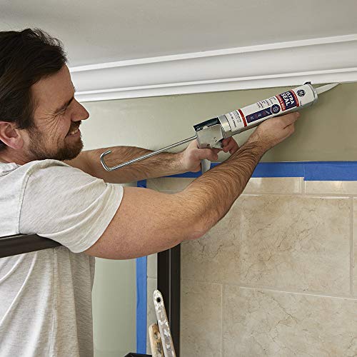 GE Ultra Seal Siliconized Acrylic Latex Caulk, White, 10.1oz