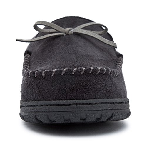 RockDove Men’s Flannel Lined Moccasin Slipper with Memory Foam, Size 9