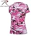 Rothco Womens Long Length Camo V-Neck T-Shirt, Pink Camo - 2XL