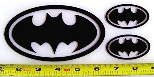 Batman Symbol - Set of 3 HQ Single Color Black Vinyl Sticker Decals!