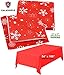 Galashield Christmas Disposable Dinnerware Set Supplies for 10 Guests Includes Paper Plates, Cups, Napkins, and Tablecloth