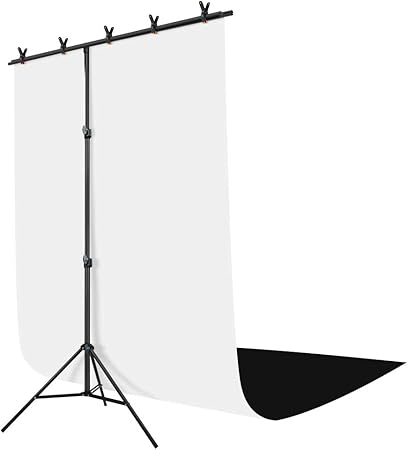 Amazon Co Jp Hemmotop 背景布 スタンド 150x0cm 黒い布 白い布 強力クリップ付 背景スタンド 192cm 高さ調整可能 撮影 背景シート テレワーク リモートワーク テレビ会議用 撮影スタンド 設置簡単 持ち運びが楽 写真撮影用 カメラ