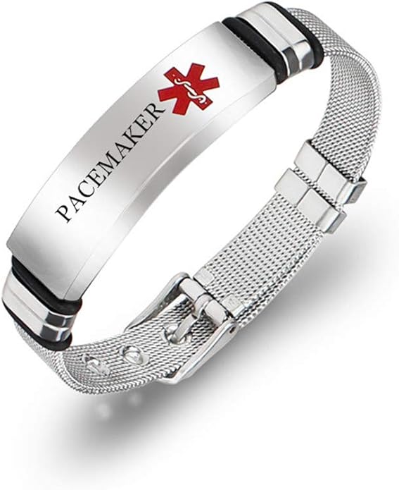 Buy NineJewelry NJ PACEMAKER Medcial Alert Bracelet Stainless Steel