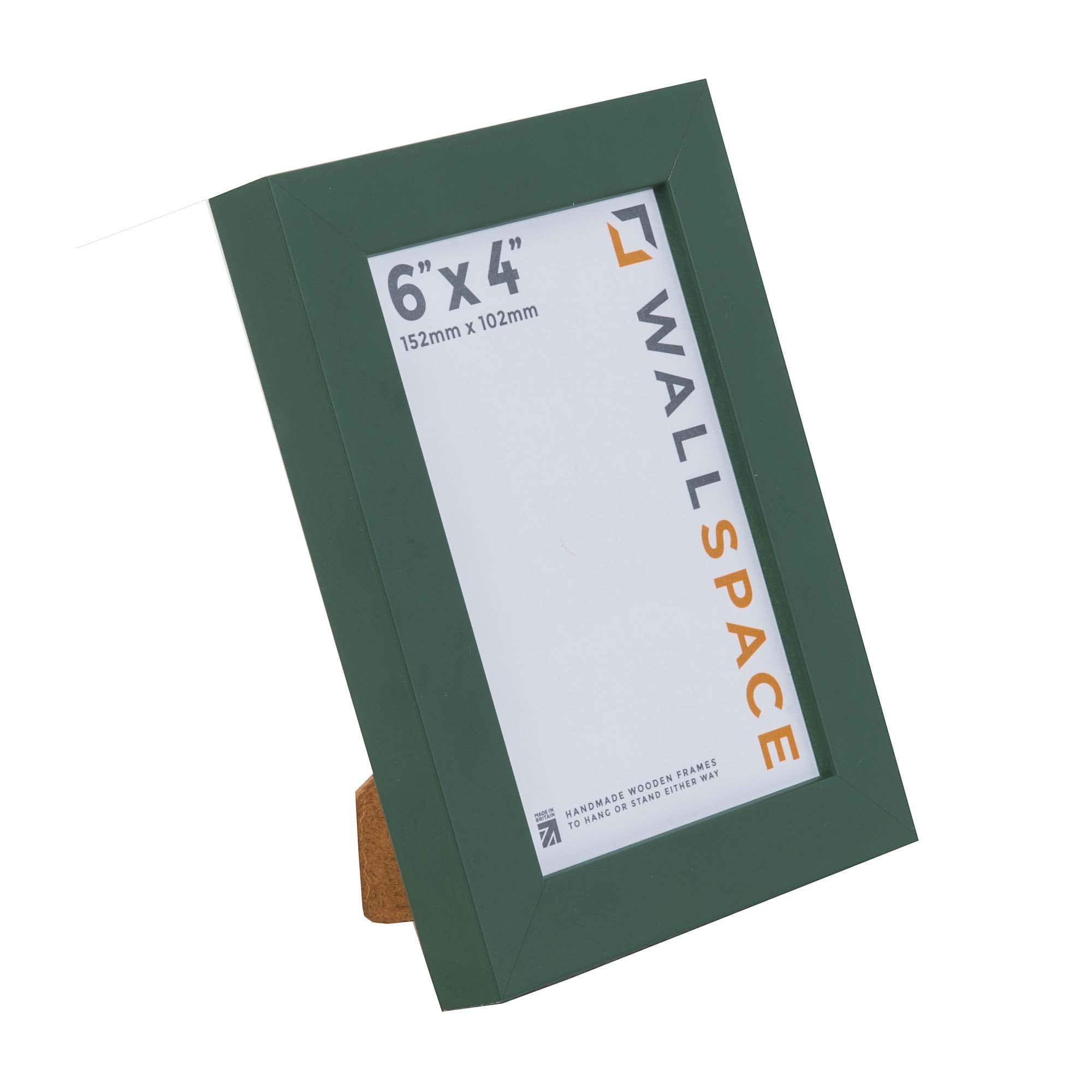 Wall Space 6x4 Green Frame | Modern Photo Frame With Real Glass | Wooden 4x6 Frames | Solid Wood Green Picture Frame — image 1