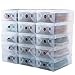 kilofly 15 Small Smart Storage Containers Foldable Clear Shoe Box Set