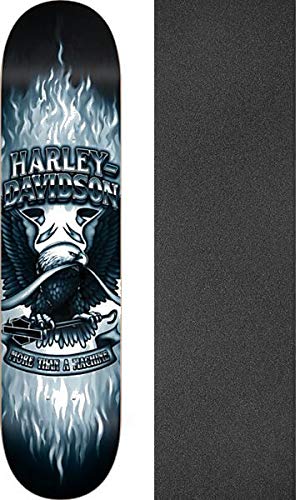 Harley Davidson Brand Dust Blue Skateboard Deck - 8.125" X 3