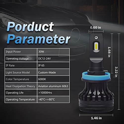 JDM ASTAR T1 H11 H8 H16 All-in-One Upgrade Vision White LED Headlight Bulbs/Fog Light Bulbs