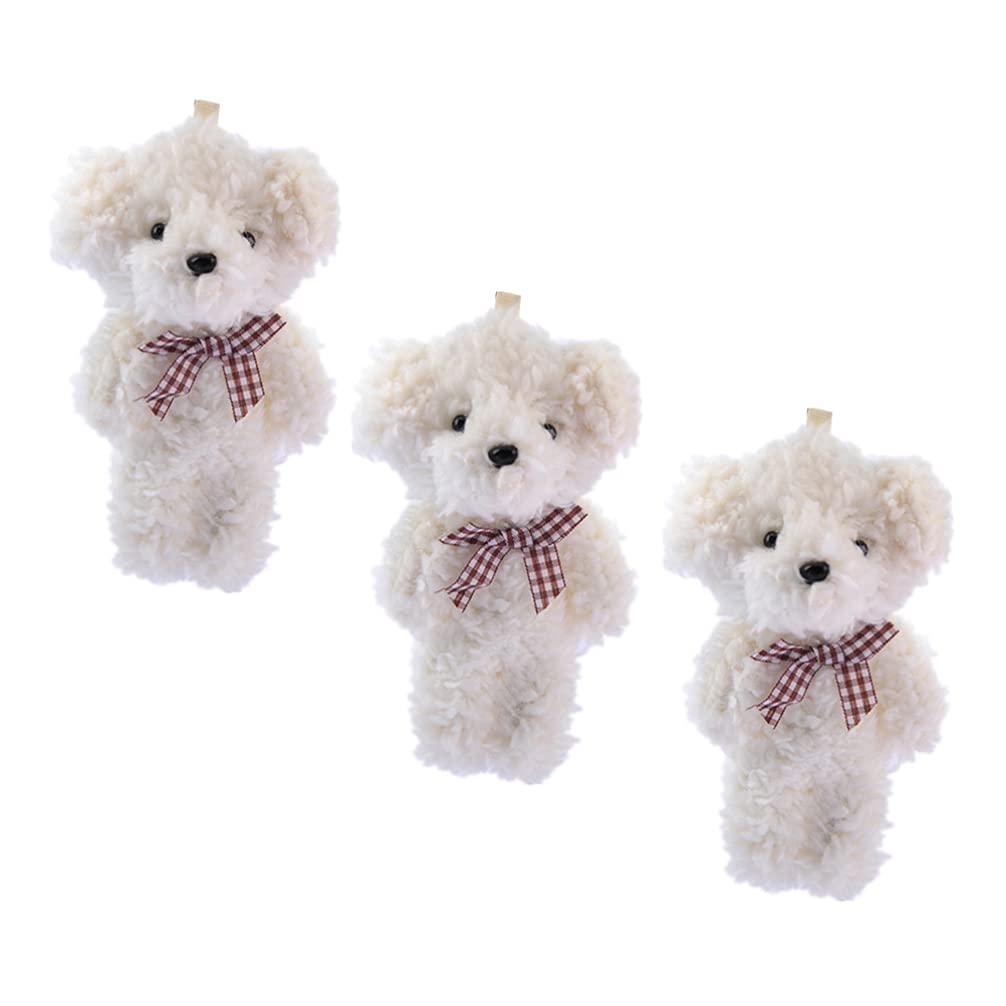 Toddmomy 3pcs Mini Plush Bear Toy Bulk Animal Stuffed for DIY Keychain Accessories Birthday Xmas Party Favors