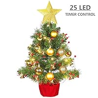 MAOYUE Tabletop Christmas Tree, 20 Inch Artificial Christmas Tree Battery Operated Lighted Mini Christmas Tree with 8 Mode LED Light for Christmas Decorations, Home Décor, Kitchen, Dining Table