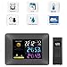 Wosports Weather Station Wireless Digital Color Forecast Remote Sensor Indoor Outdoor Temperature Humidity Monitor Alarm Clock with LED Backlight Multi Function( Black)