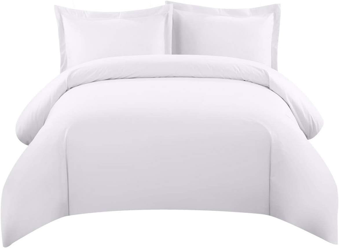 King White 3 Piece Luxury White Down Alternative Comforter Set Cal King Duvet Insert With Shams