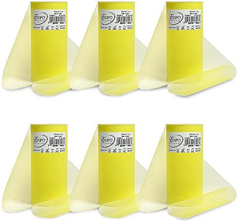 Expo International Pack of 6 Classic 6" Tulle Spool of 25 Yards TL2400YL-6 6" Yd, Yellow, 6 Piece