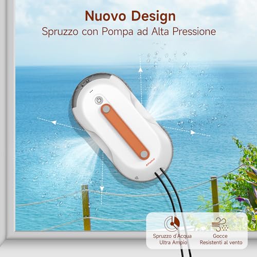 AlfaBot X7 Pro - Automatic Window Cleaner Robot with Bilateral Spraying • Smart Navigation • Extra Large Tank • Ideal for Glass, Tiles and Smooth Surfaces
