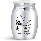 SBI Jewelry Small Urns for Human Ashes Keepsake Memorial Gifts for Family Friends Mini Cremation Urns for Ashes Hold Stainless Steel 1.6"