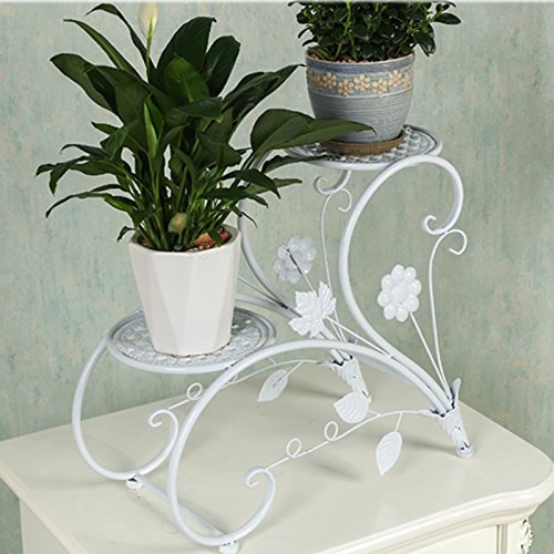 激安ブランド Lizhiqiang ヨーロッパの鍛鉄フラワー棚 多層多層バルコニーフラワーポットラック シンプルなリビングルームの棚の強化大胆な花 のポットラック 植物の屋台 色 白 B07dwsqslt 白 白 残りわずか 90a3acu P1ai