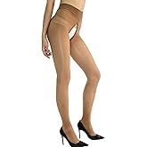 RUIBAVYA Shiny Oil Pantyhose for Women 8D Sexy Tights Invisible Zip Glossy Pantyhose Nylons Shimmery Tights
