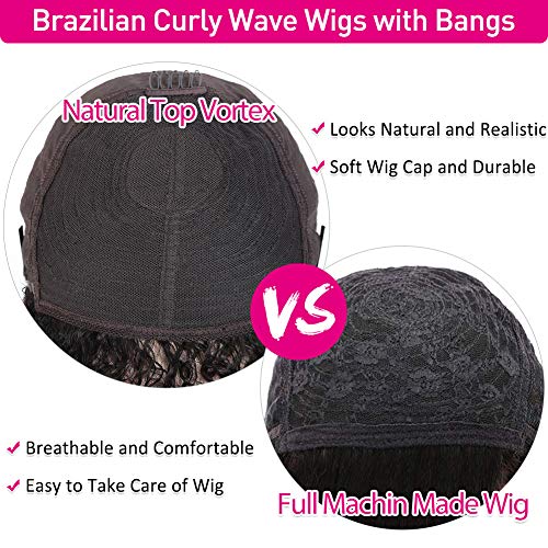 Alibeauty-Short-Curly-Human-Hair-Wigs-with-Bangs-for-Black-Women-150-Density-9A-Brazilian-Virgin-Kinky-Curly-Non-Lace-Front-Wigs-Human-Hair-Bangs-Glueless-Half-Machine-Made-Hair-Wigs-Natural-Black10