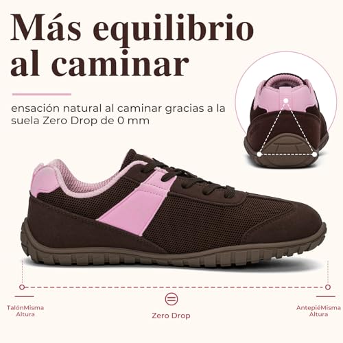 SAGUARO Mujer Zapatillas Barefoot Calzado Minimalista Barefoot Shoes con Puntera Ancha para Uso Diario, Talla 35-43