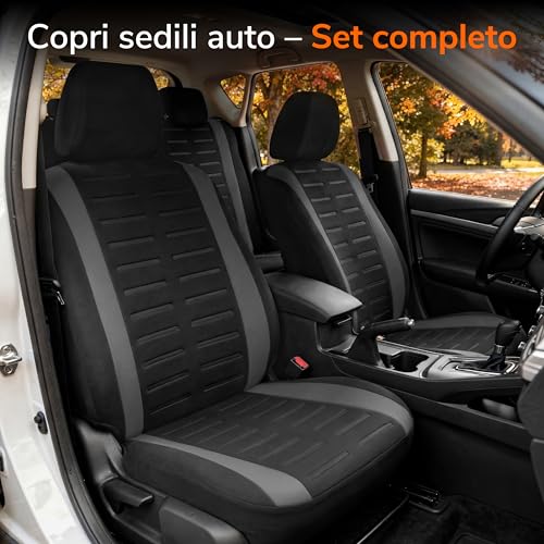 Upgrade4cars Universal Seat Cover Set 2026 Version | Covers for Front and Rear Seat in Grey | Car Interior Accessories Decoration